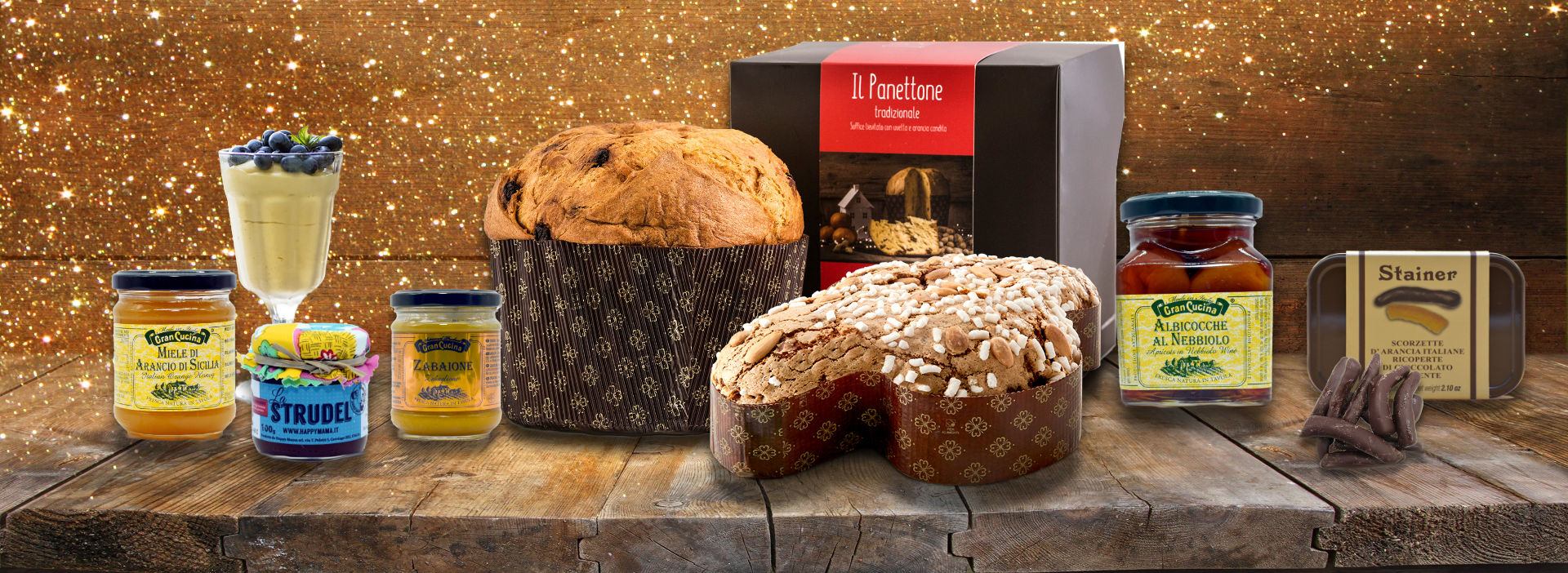 "Dolci artigianali italiani: biscotti, panettoni, colombe preparate  con ingredienti naturali"