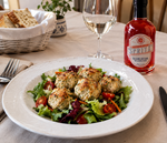 Polpette fritte di pesce con condimento analcolico allo Spritz Acetaia castelli