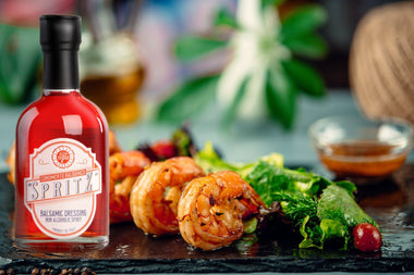 Insalata di gamberi marinati con balsamico allo spritz