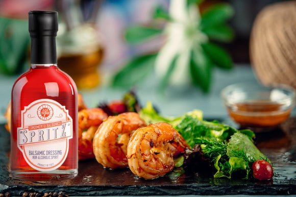 Insalata di gamberi marinati con balsamico allo spritz