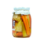 Jar of Italian giardiniera pickled vegetables, gourmet product from Nostrale Gourmet