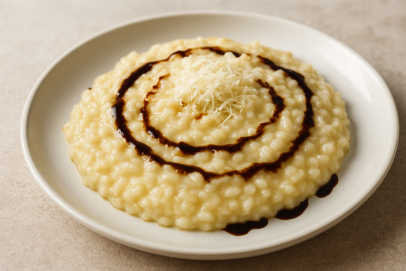 Risotto ai formaggi con agrodenso di pera