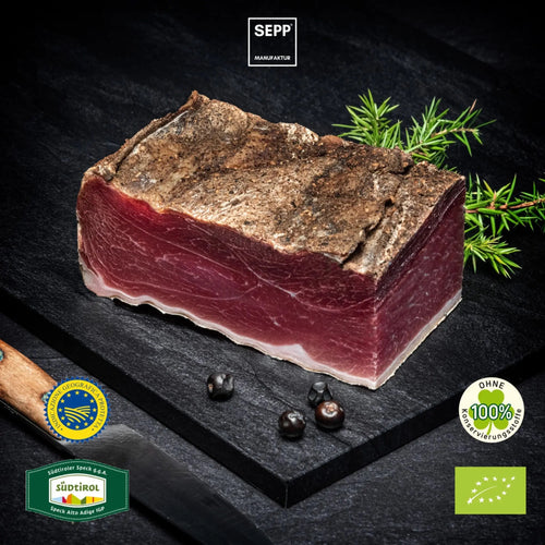 Speck Alto Adige IGP Biologico SEPP' - 'Il Cuore' senza sale di stagionatura