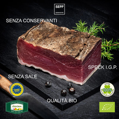 Speck Alto Adige IGP Biologico SEPP' - 'Il Cuore' senza sale di stagionatura - 0