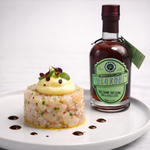 Tartare di ricciola con maionese al condimento balsamico analcolico Negroni. Nostrale Gourmet
