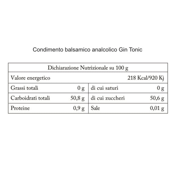 Non-Alcoholic Balsamic Dressing with Gin and Tonic 250ml.