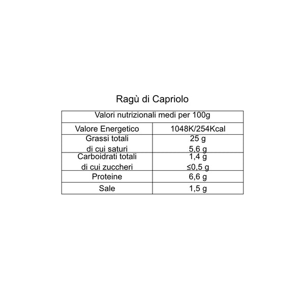 Ragù di Capriolo 180gr.