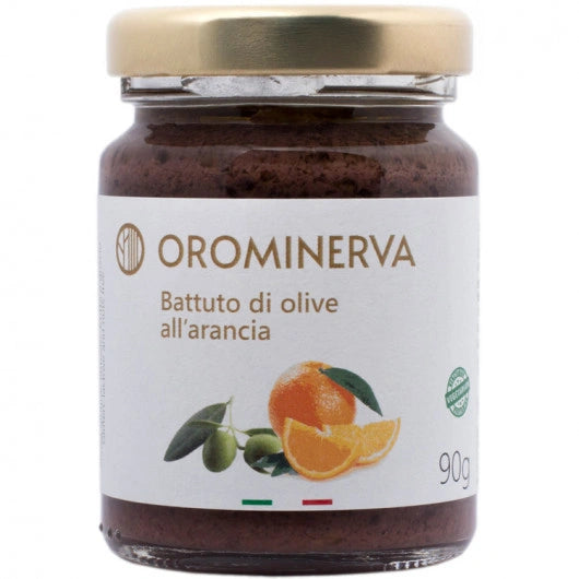"Battuto di olive all’arancia Orominerva 90g – condimento artigianale molisano in vasetto di vetro"