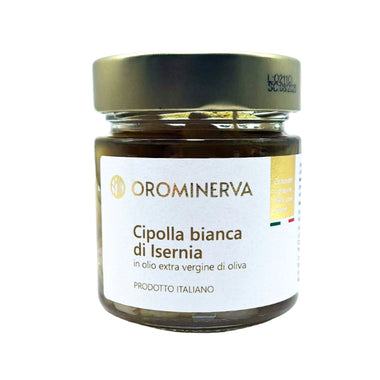 Cipolla bianca d'isernia in olio EVO vaso 210gr. Orominerva