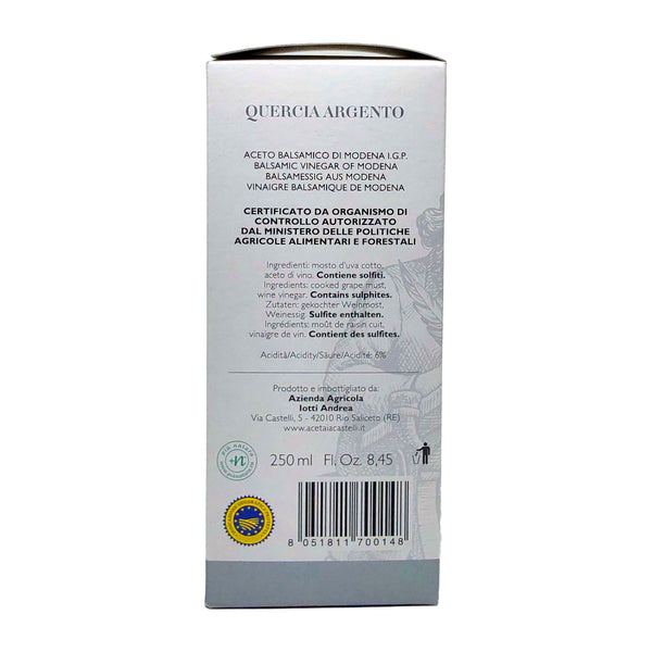 Aceto Balsamico di Modena I.G.P. Quercia Argento 250ml.