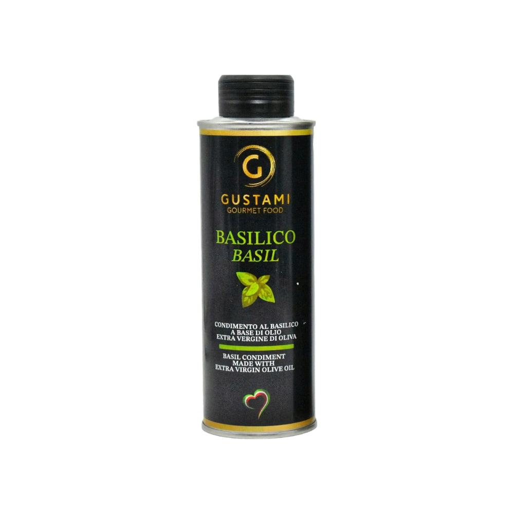 Olio extravergine di oliva al limone di Gustami Gourmet Food: 100% naturale, fresco e aromatico. Ideale per condire pizza, sughi, caprese e insalate.