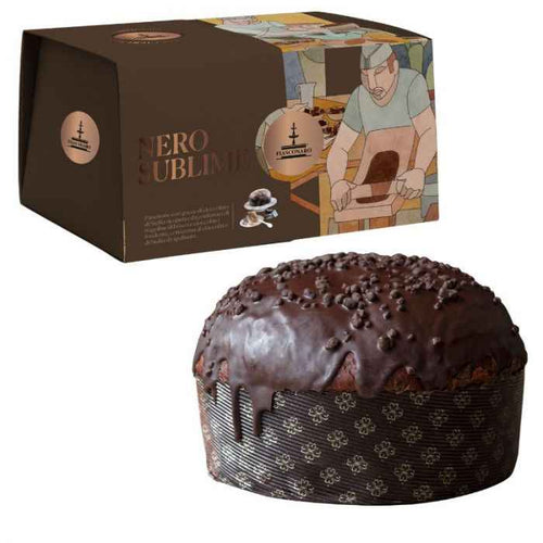 Panettone al Cioccolato di Sicilia con Fragoline di Bosco e Crema Spalmabile – Fiasconaro