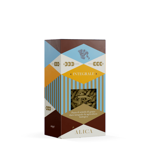 Whole Wheat Penne Rigate Alica 500g | Whole Durum Wheat Pasta