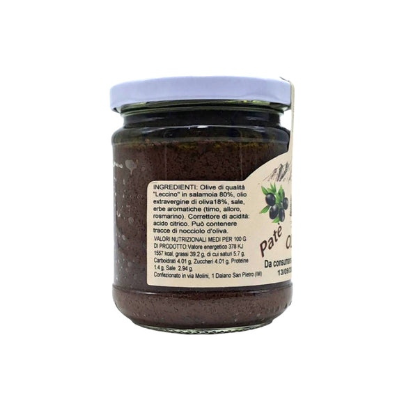 Artisanal Black Olive Pâté 180g | Trentino Specialty | Nostrale