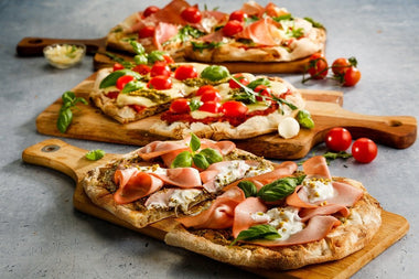 pinse artigianali condite con prodotti gourmet