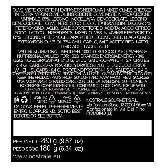 Olive miste in olio extravergine di oliva 280gr. | Nostrale