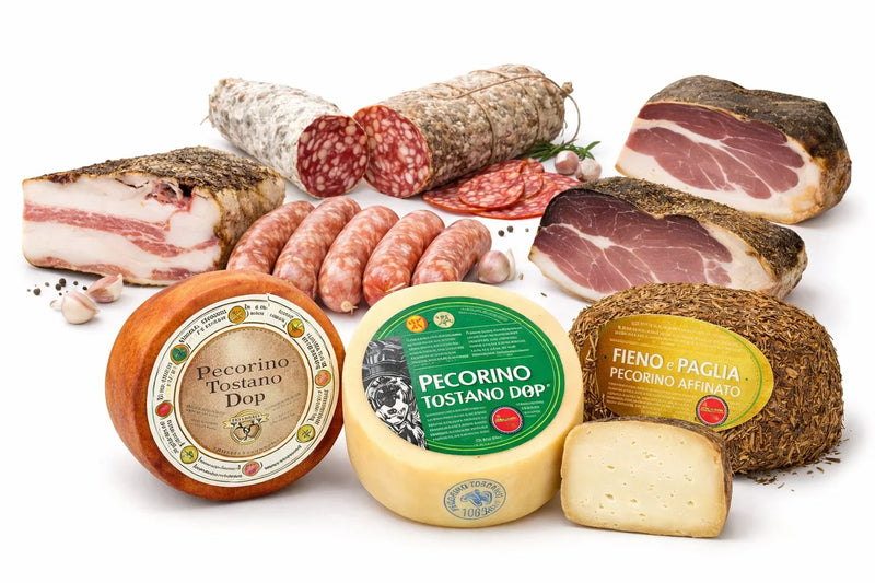 Assortimento di salumi e formaggi tipici toscani