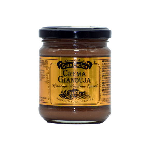 Crema di gianduja Gran Cucina: vellutata crema spalmabile alle nocciole Piemonte e cacao, perfetta su pane, dolci e dessert