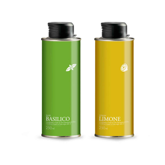 Olio extravergine di oliva al basilico e limone 250ml.