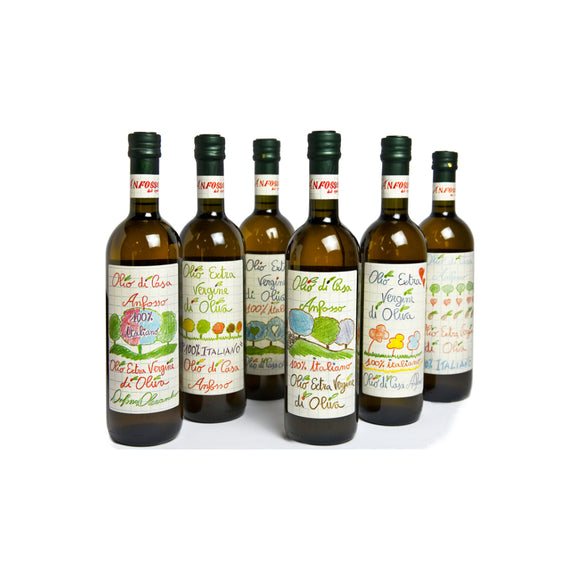 "Olio extravergine di oliva Olio Anfosso: 100% italiano, estratto a freddo, di alta qualità. Perfetto per cucina gourmet e dieta mediterranea. 