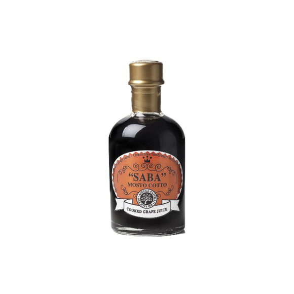Bottiglia di Saba – Mosto cotto d'uva artigianale dell'Acetaia Castelli, prodotto tradizionale emiliano - Nostrale Gourmet

