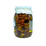 Jar of Italian Taggiasca olives in oil, gourmet food product from Nostrale Gourmet